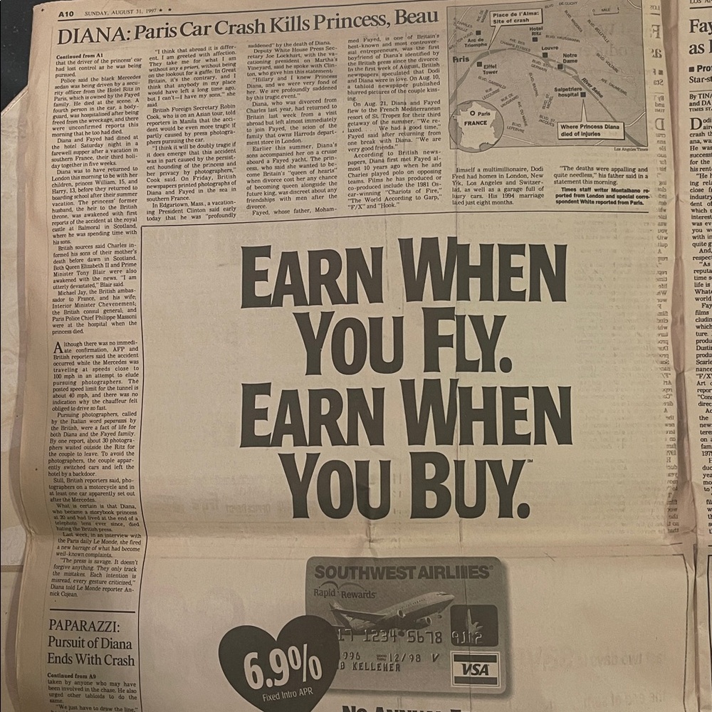 Princess Diana: Section A, Sunday Final Edition, Los Angeles Times 09/31/97 - Picture 4 of 6
